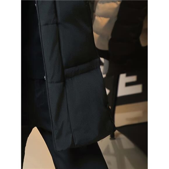 Men's Sleek Black Longline Hooded Puffer Coat - Brand New - Picture 5 of 5